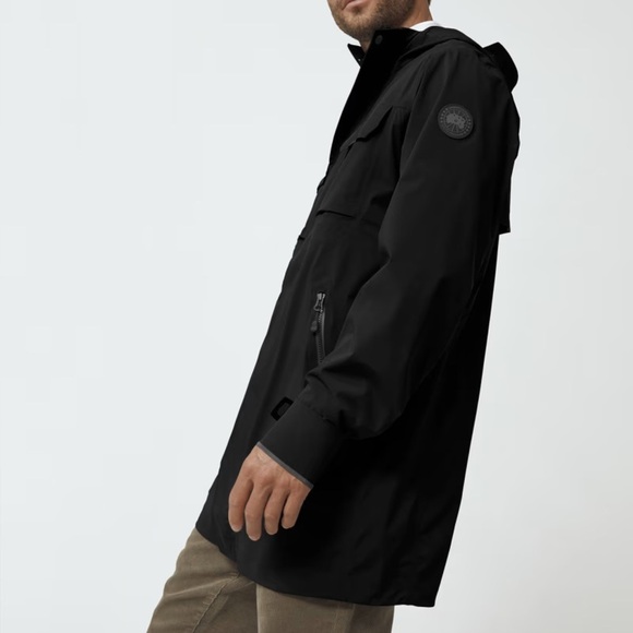 Canada Goose - Wascana Shell Hooded Rain Jacket - Black - Picture 4 of 16